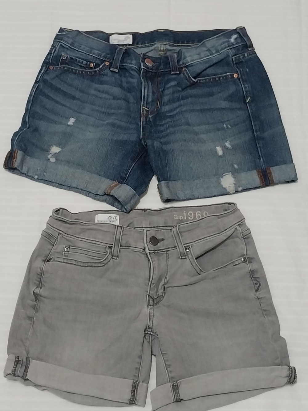 Gap 1969 Rolled Hem Denim Shorts Womens Size 25 Gary Blue Cuffed Jean Short